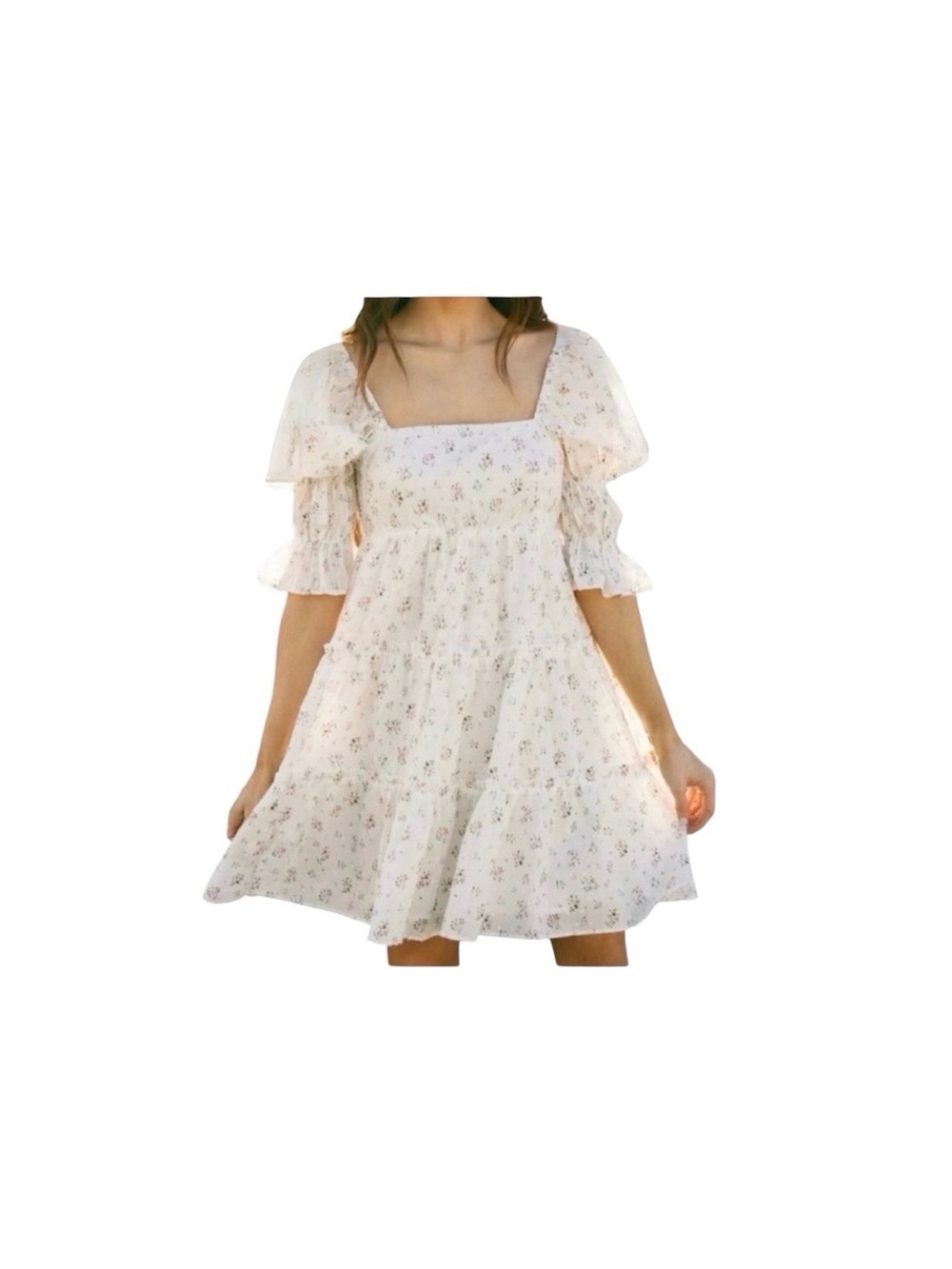 Storia Alexandra square neck floral mini dress - large